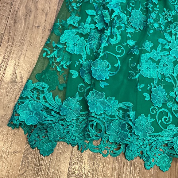 NWT Belle Badgley Mischka Nia Dress Emerald 4 - Picture 2 of 6